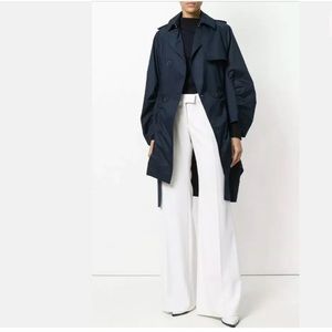 NWOT Stella McCartney Rouched Trench Coat Jacket Navy